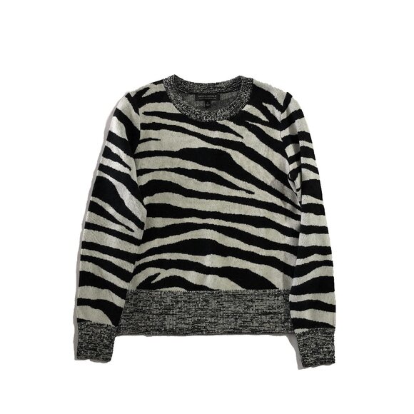 Banana Republic Womens Size S Zebra Print Merino Wool Blend Sweater - Picture 2 of 7